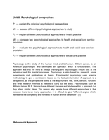 unit 8 p1 m1 physiological perspectives 26022016 p1 – explain the unit 8 – psychological perspectives for health and social care unit 8 – psychological perspectives for health and social care. unit 8 p1 m1 physiological perspectives 26022016 p1 – explain the unit 8 – psychological perspectives for health and social care unit 8 – psychological perspectives for health and social care.