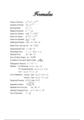 SUMMARY: Algebra 1&sol;Early Algebra 2 Formulas