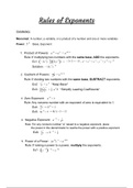 SUMMARY: Algebra 1&colon; Rules of Exponents